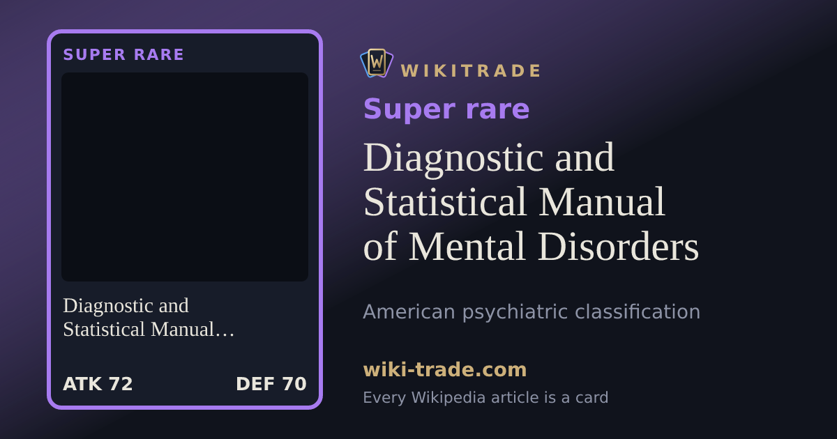 Diagnostic and Statistical Manual of Mental Disorders — Super rare card