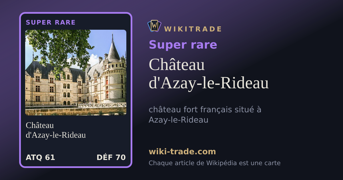 Château d'Azay-le-Rideau — carte Super rare