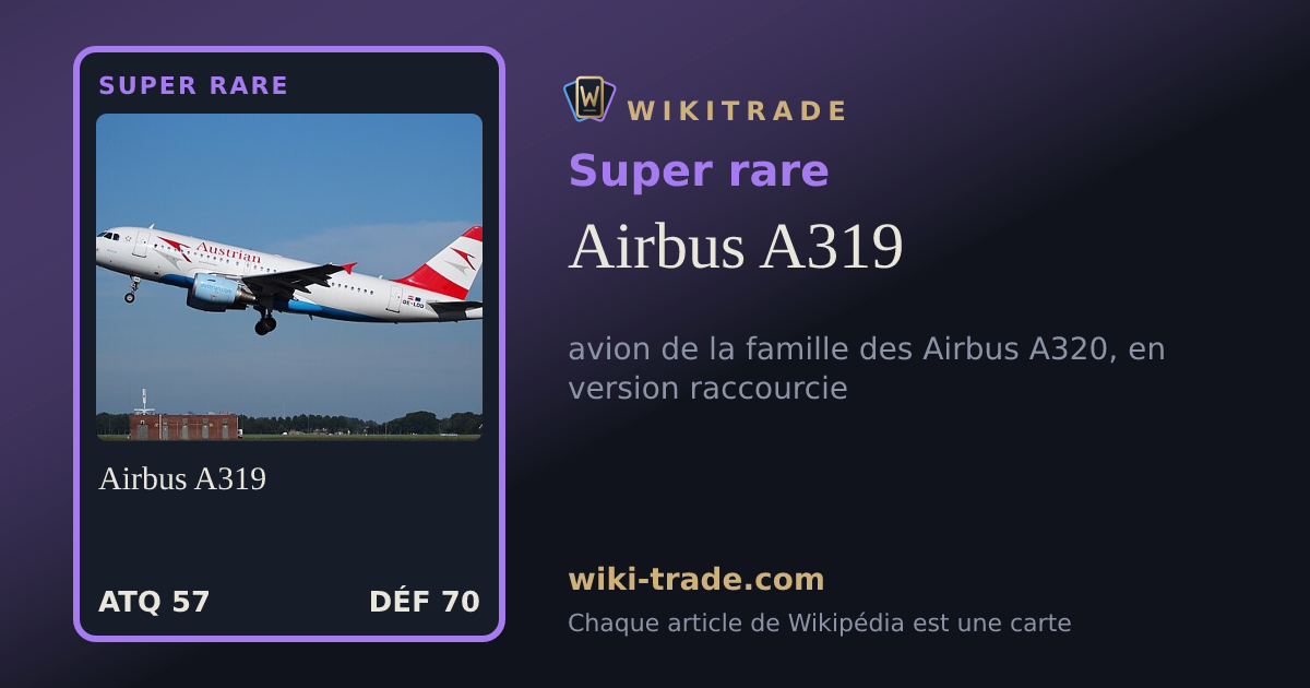 Airbus A319 — carte Super rare