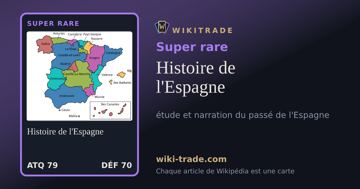 Histoire de l'Espagne — carte Super rare