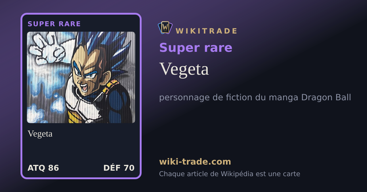 Vegeta — carte Super rare