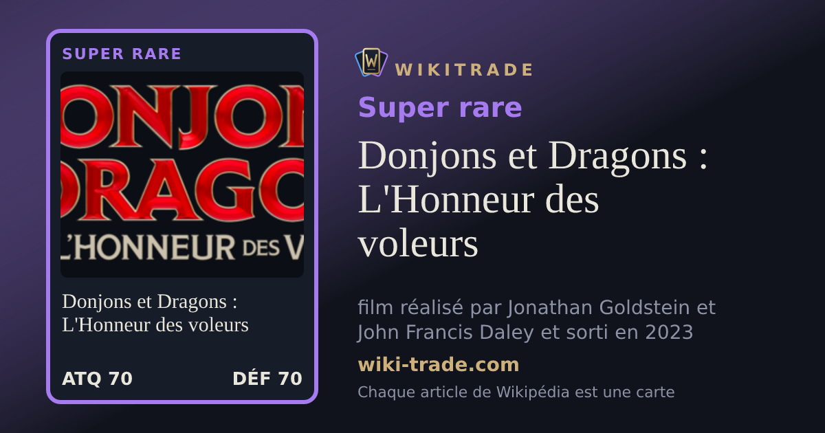 Donjons et Dragons : L'Honneur des voleurs — carte Super rare