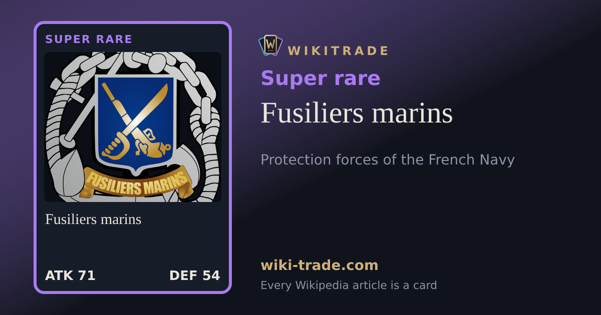 Fusiliers marins — Super rare card