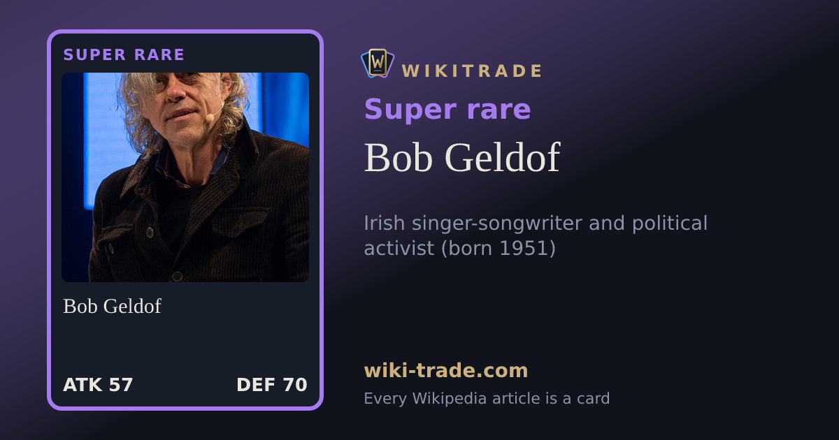 Bob Geldof — Super rare card