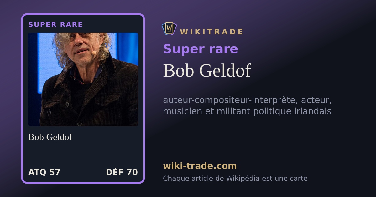 Bob Geldof — carte Super rare