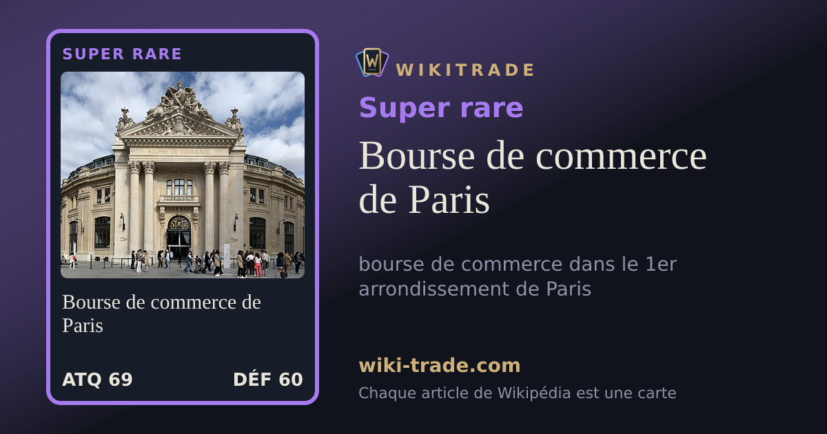 Bourse de commerce de Paris — carte Super rare