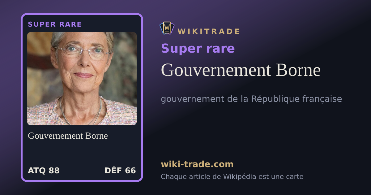 Gouvernement Borne — carte Super rare