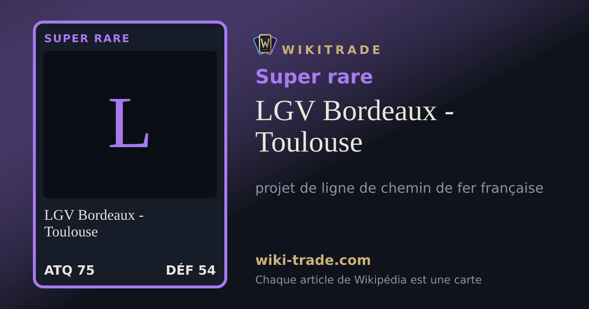 LGV Bordeaux - Toulouse — carte Super rare