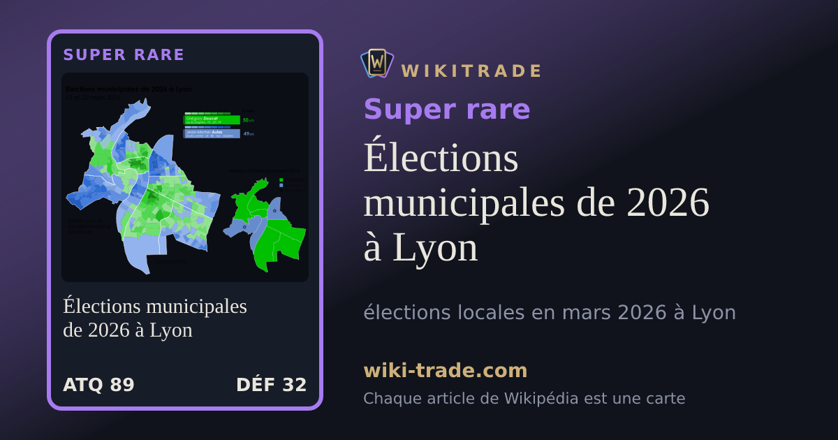 Élections municipales de 2026 à Lyon — carte Super rare