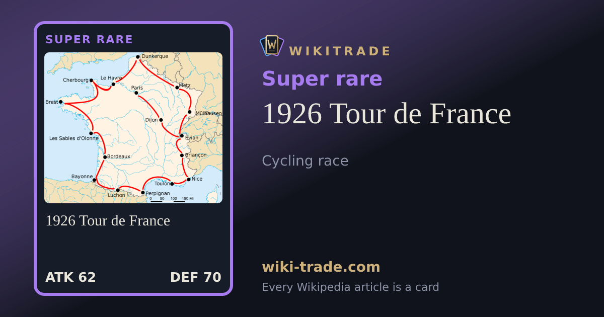 1926 Tour de France — Super rare card