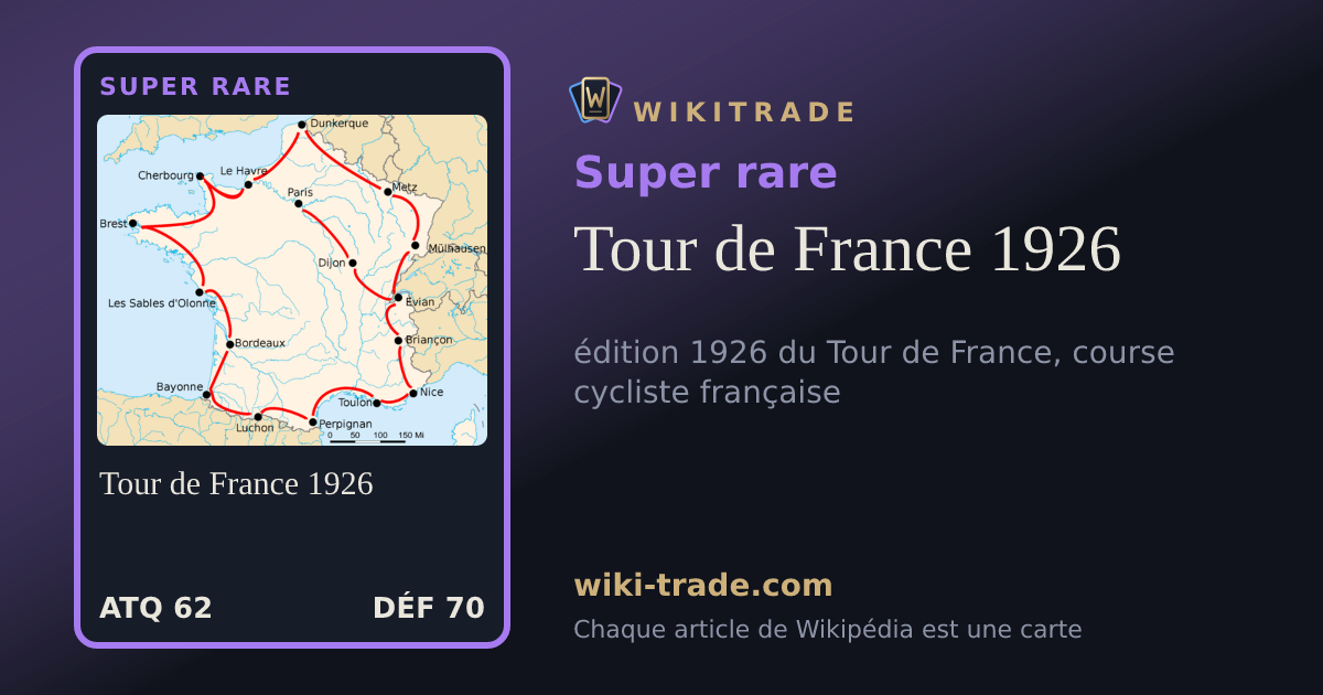 Tour de France 1926 — carte Super rare