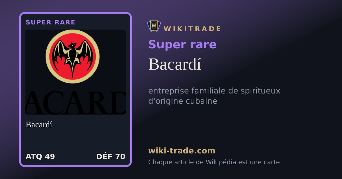 Bacardí — carte Super rare