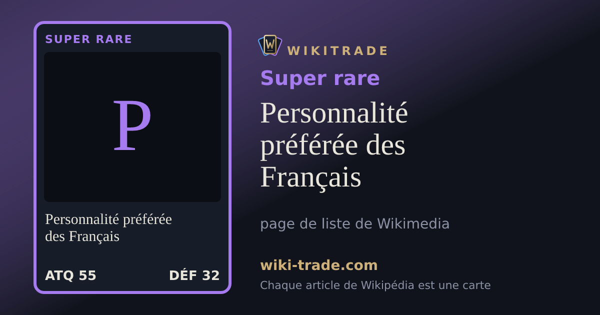 Personnalité préférée des Français — carte Super rare