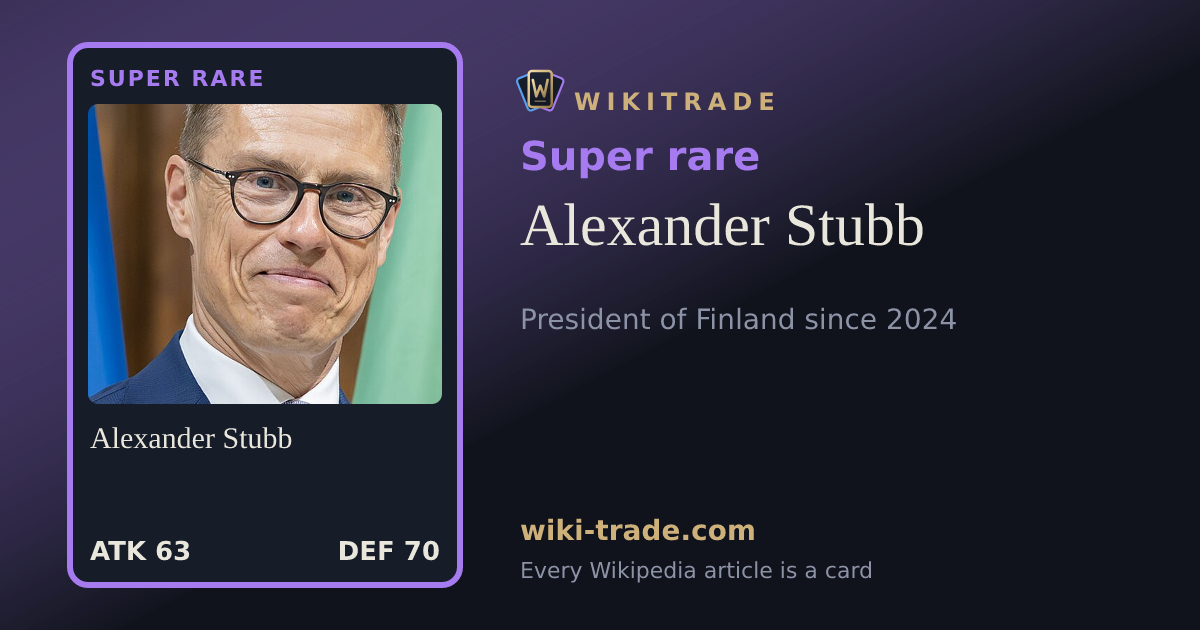 Alexander Stubb — Super rare card