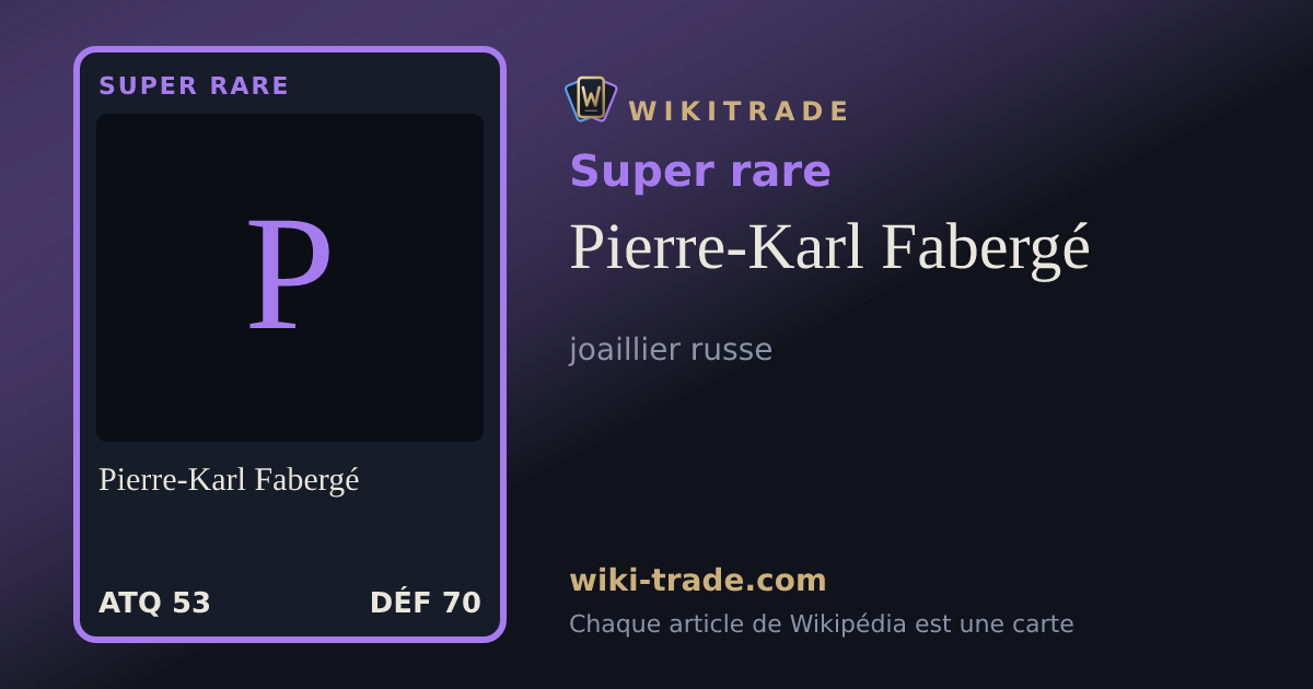 Pierre-Karl Fabergé — carte Super rare