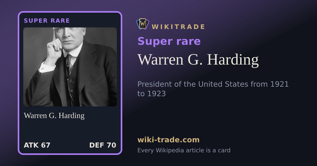 Warren G. Harding — Super rare card