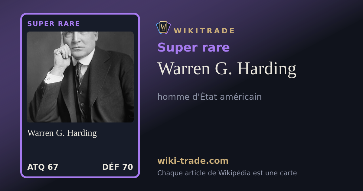 Warren G. Harding — carte Super rare
