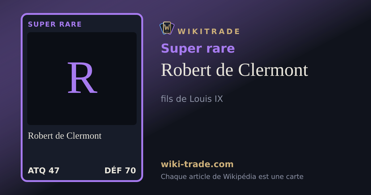 Robert de Clermont — carte Super rare