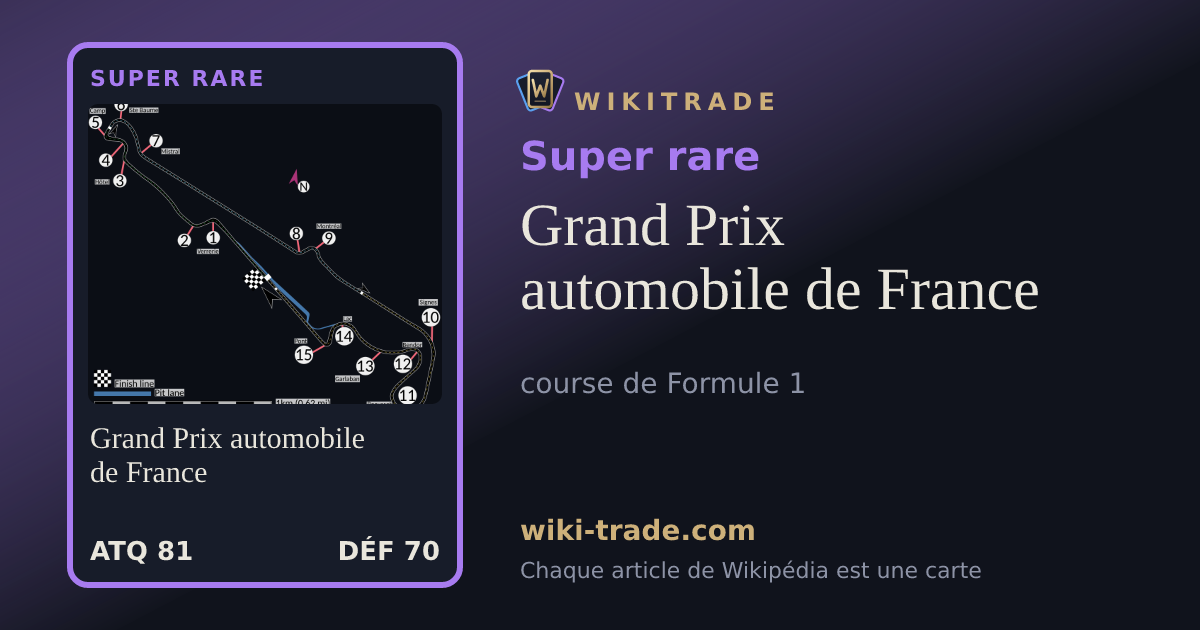 Grand Prix automobile de France — carte Super rare