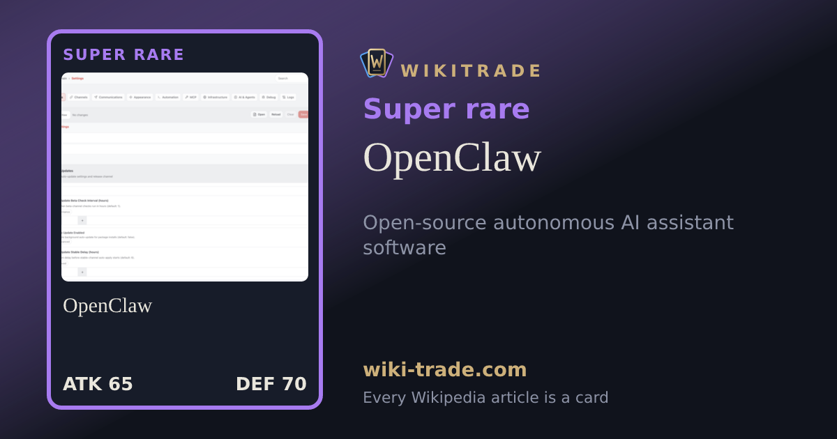 OpenClaw — Super rare card