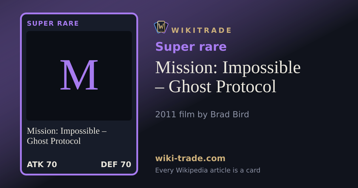 Mission: Impossible – Ghost Protocol — Super rare card