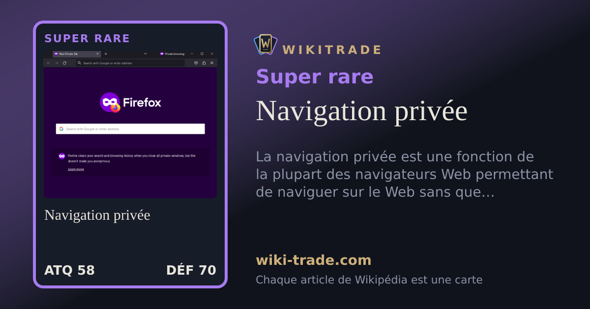 Navigation privée — carte Super rare