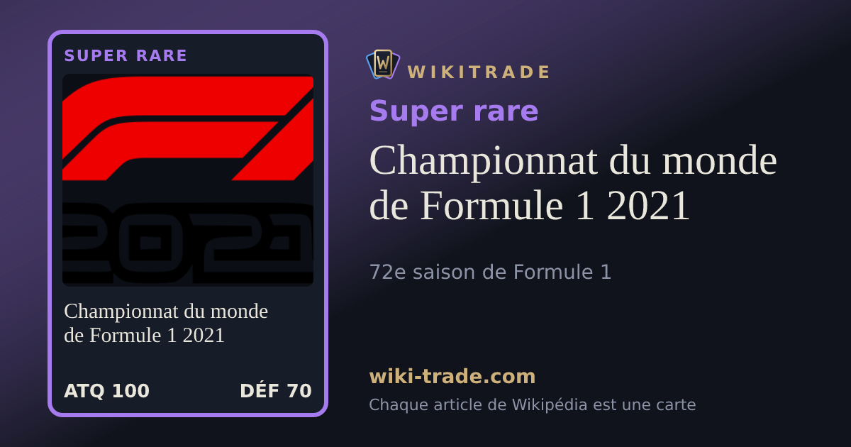 Championnat du monde de Formule 1 2021 — carte Super rare