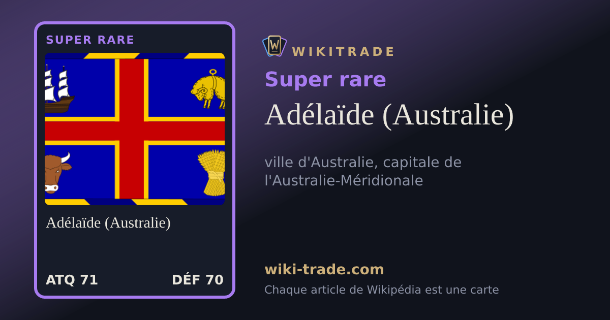 Adélaïde (Australie) — carte Super rare