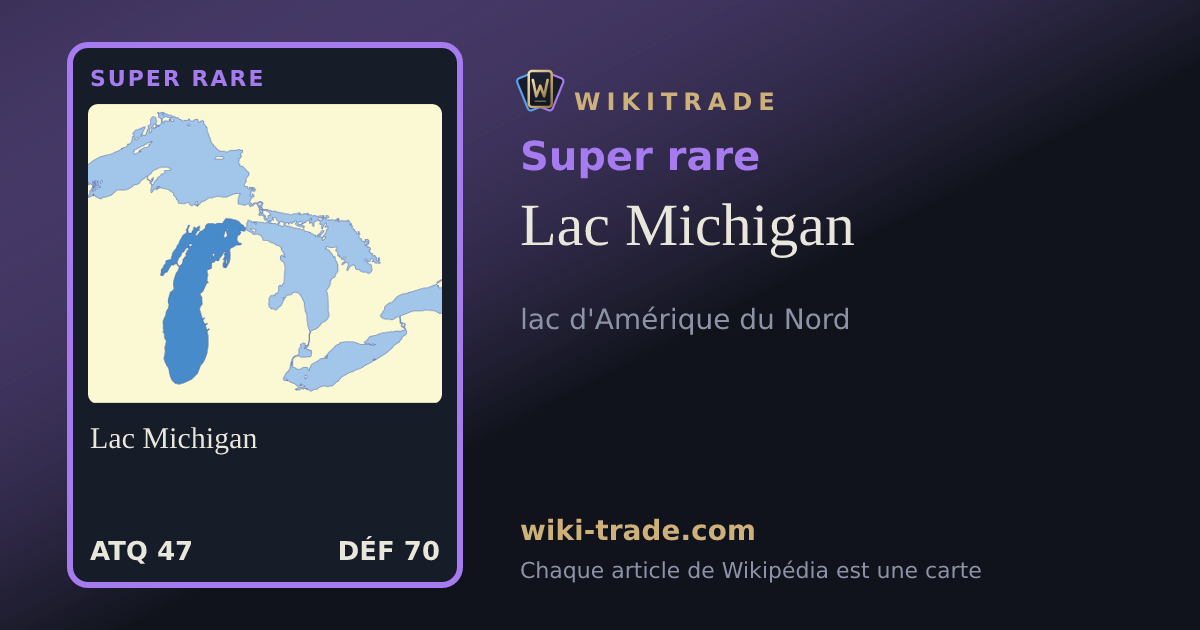 Lac Michigan — carte Super rare