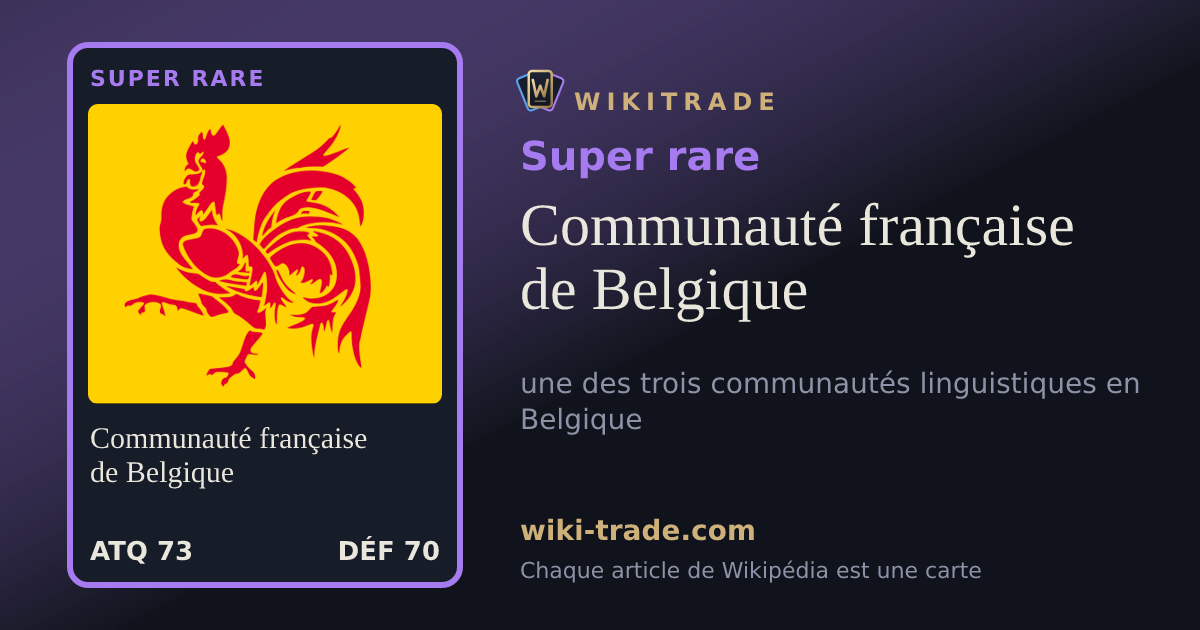 Communauté française de Belgique — carte Super rare
