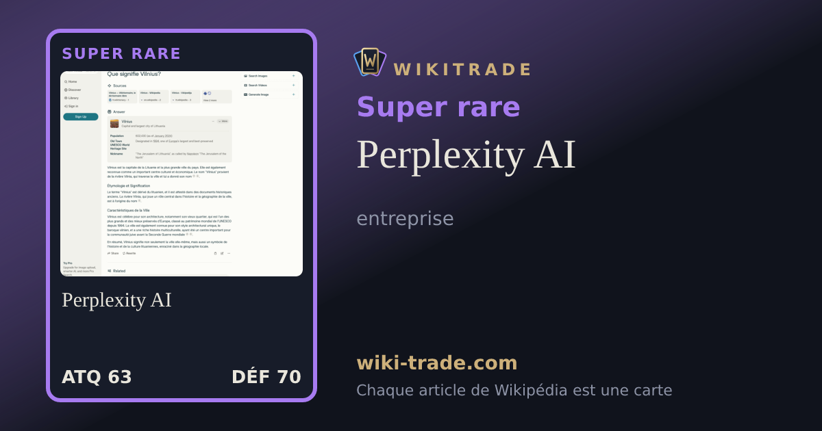 Perplexity AI — carte Super rare
