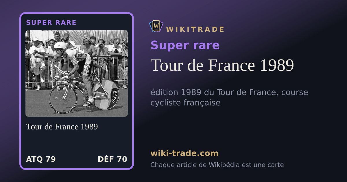 Tour de France 1989 — carte Super rare