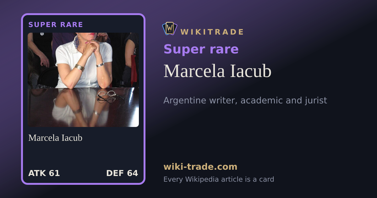 Marcela Iacub — Super rare card
