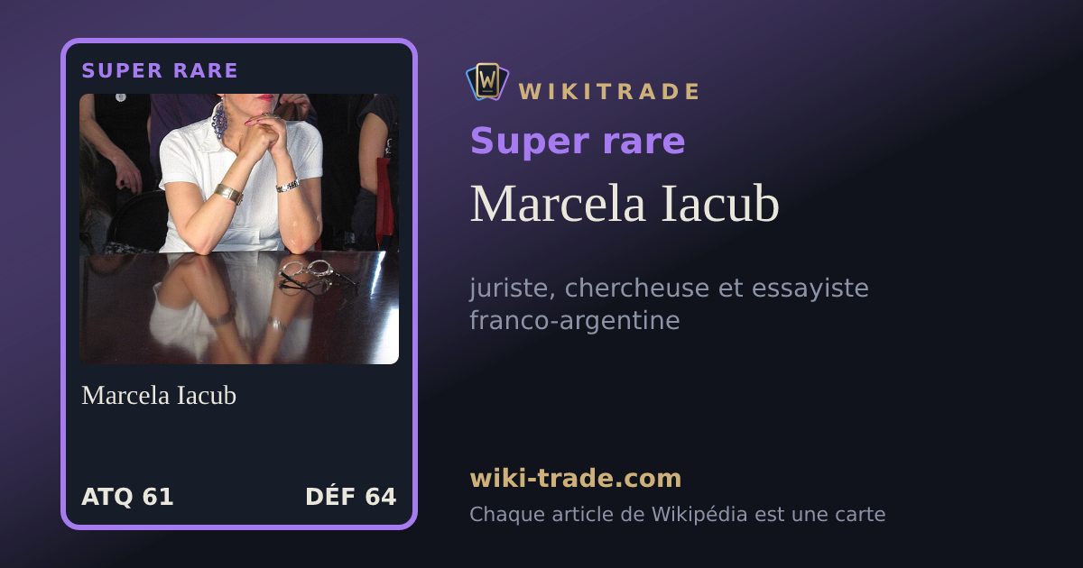 Marcela Iacub — carte Super rare