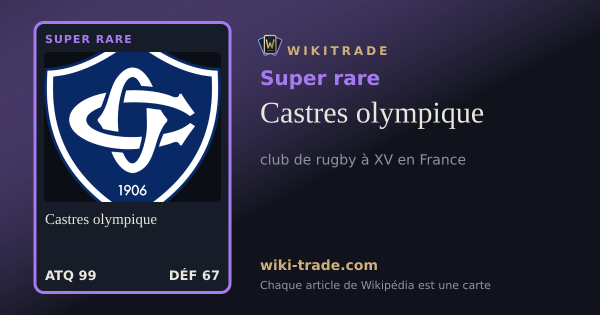 Castres olympique — carte Super rare
