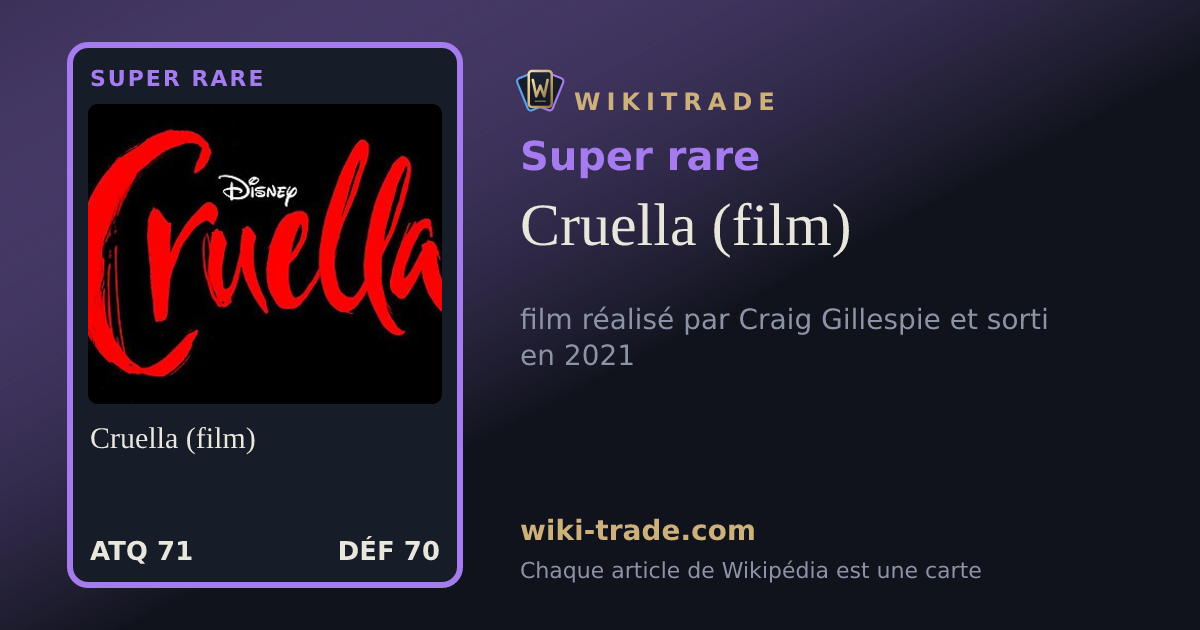 Cruella (film) — carte Super rare
