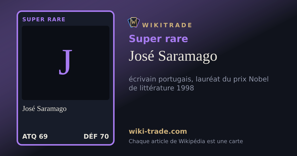 José Saramago — carte Super rare