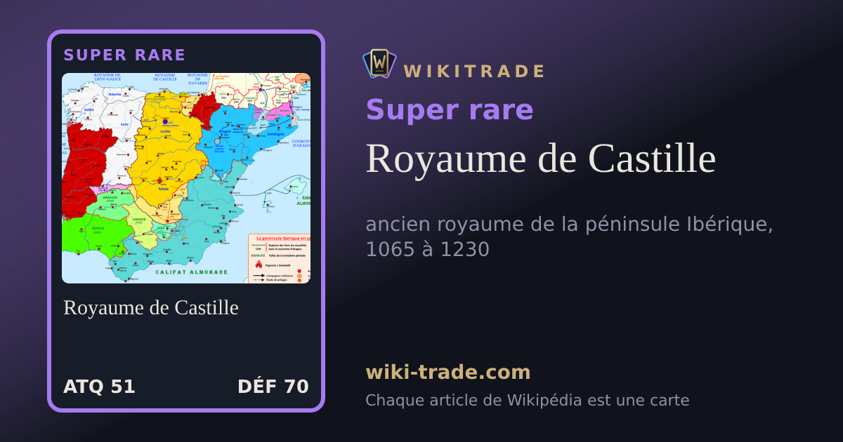 Royaume de Castille — carte Super rare