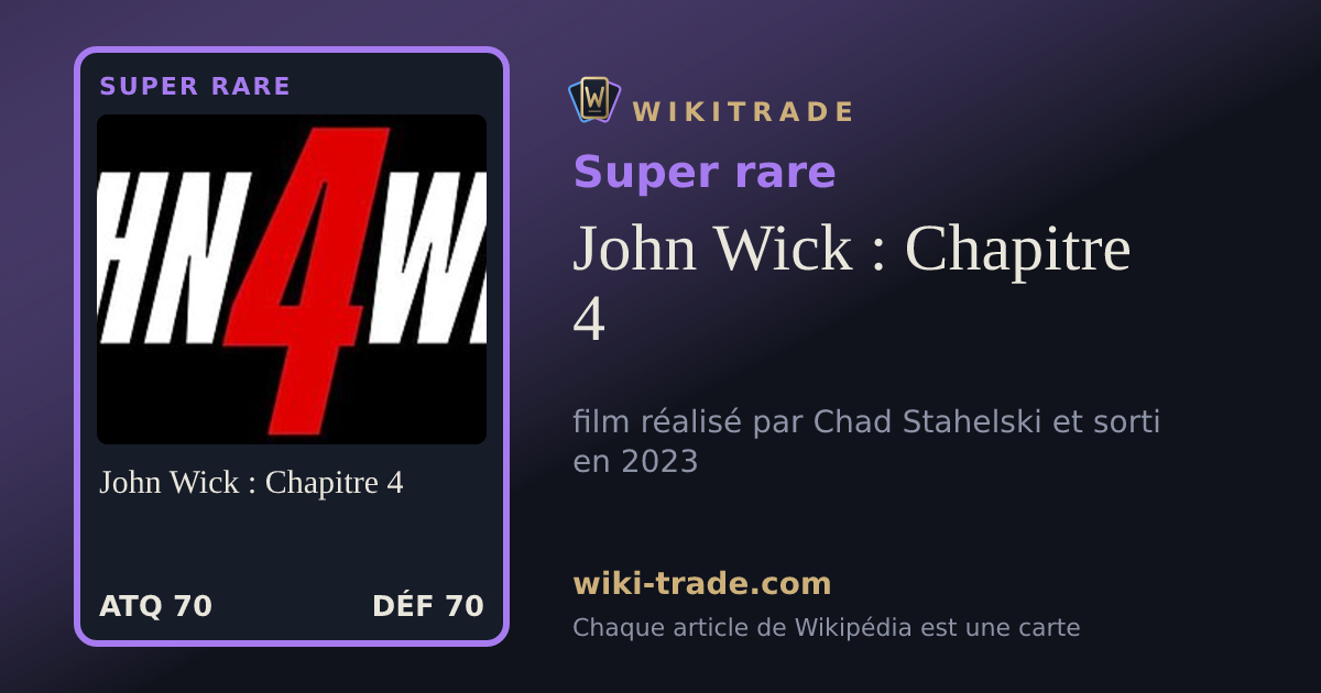 John Wick : Chapitre 4 — carte Super rare