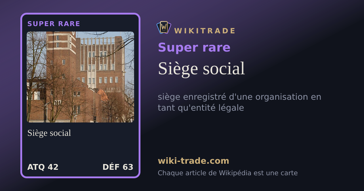 Siège social — carte Super rare