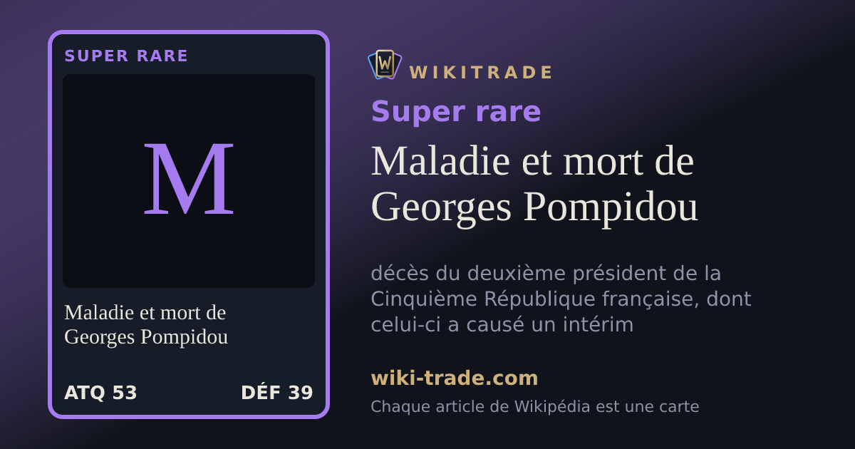 Maladie et mort de Georges Pompidou — carte Super rare