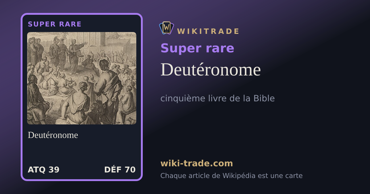 Deutéronome — carte Super rare