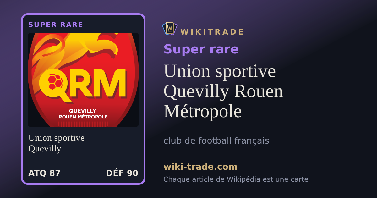 Union sportive Quevilly Rouen Métropole — carte Super rare