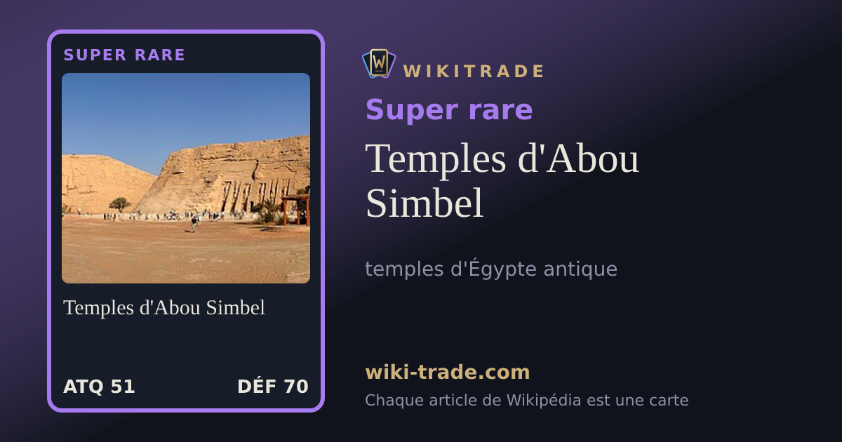 Temples d'Abou Simbel — carte Super rare