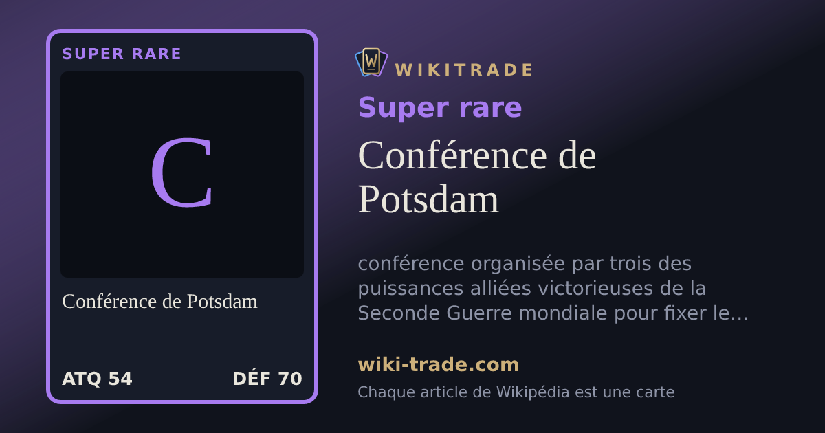 Conférence de Potsdam — carte Super rare
