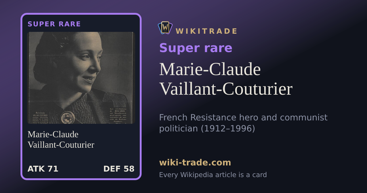 Marie-Claude Vaillant-Couturier — Super rare card