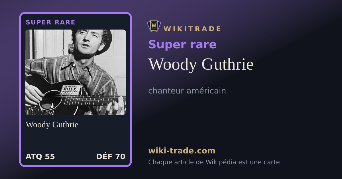 Woody Guthrie — carte Super rare