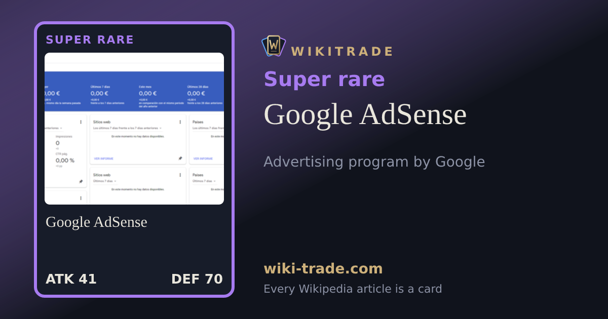 Google AdSense — Super rare card