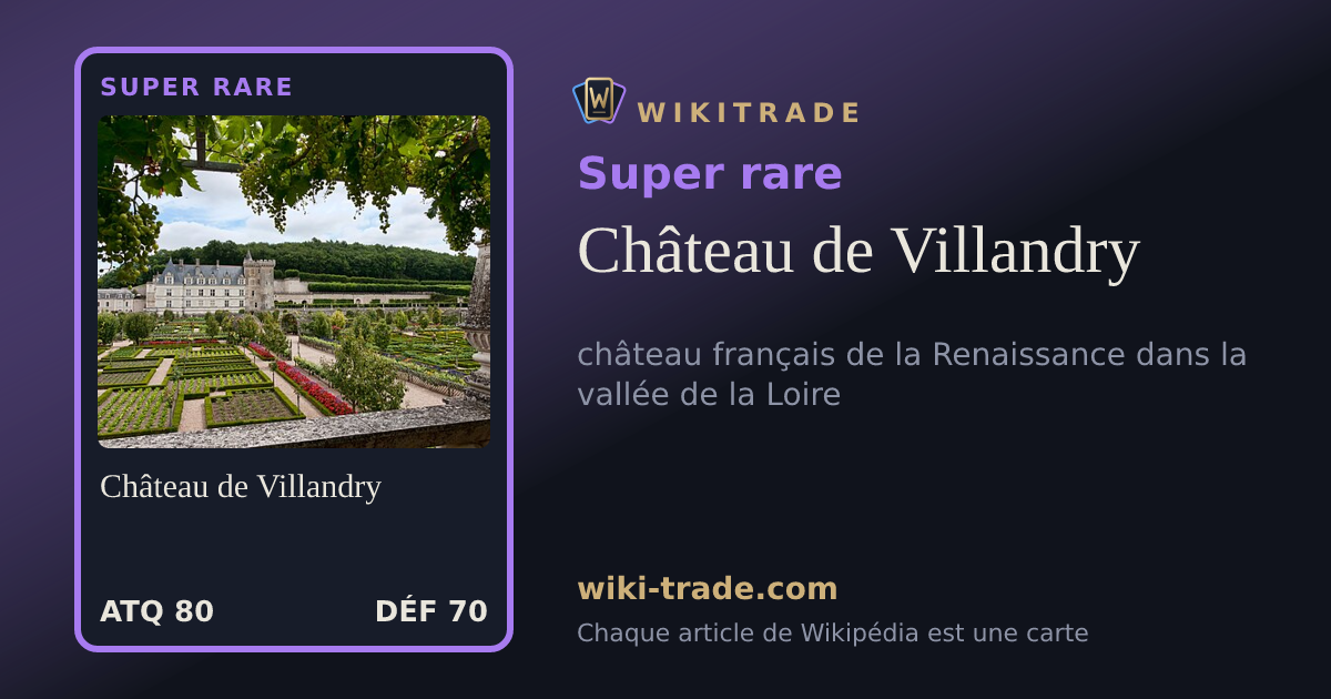 Château de Villandry — carte Super rare