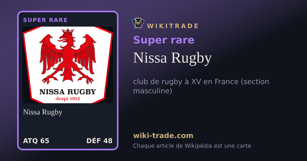Nissa Rugby — carte Super rare